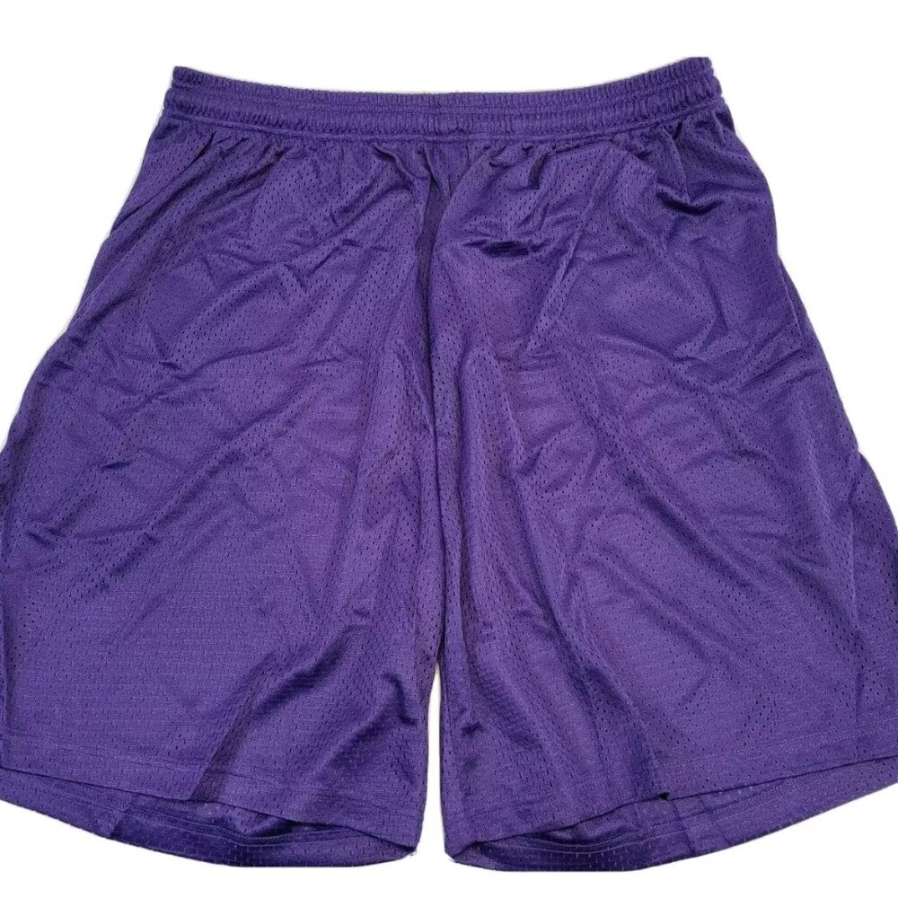 Men's Size 3XL XXXL‎ Riddell Purple Mesh Drawstring Basketball Workout Shorts